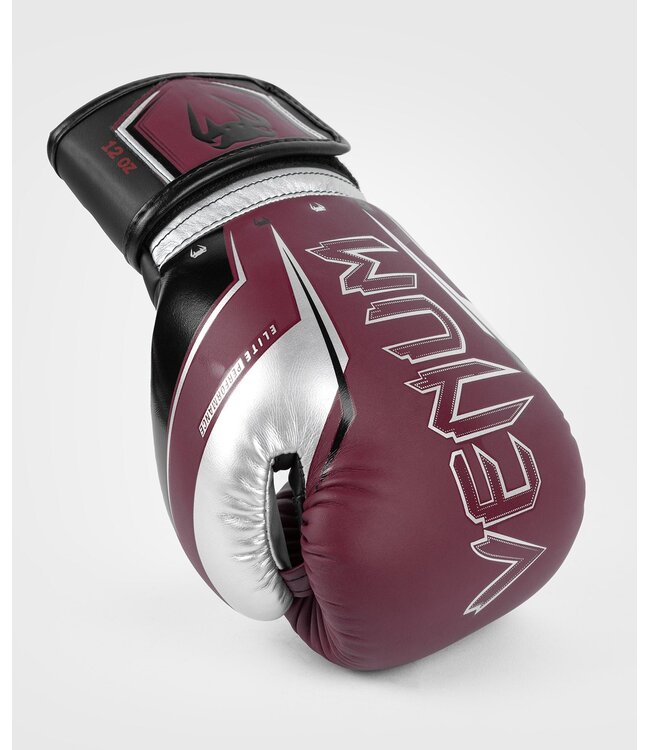 Venum Elite Evo (Kick)Boxhandschuhe Burgund Silber