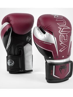 Venum Venum Elite Evo Boxing Gloves Burgundy Silver