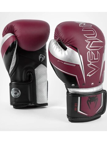 Venum Venum Elite Evo Boxhandschuhe Burgund Silber