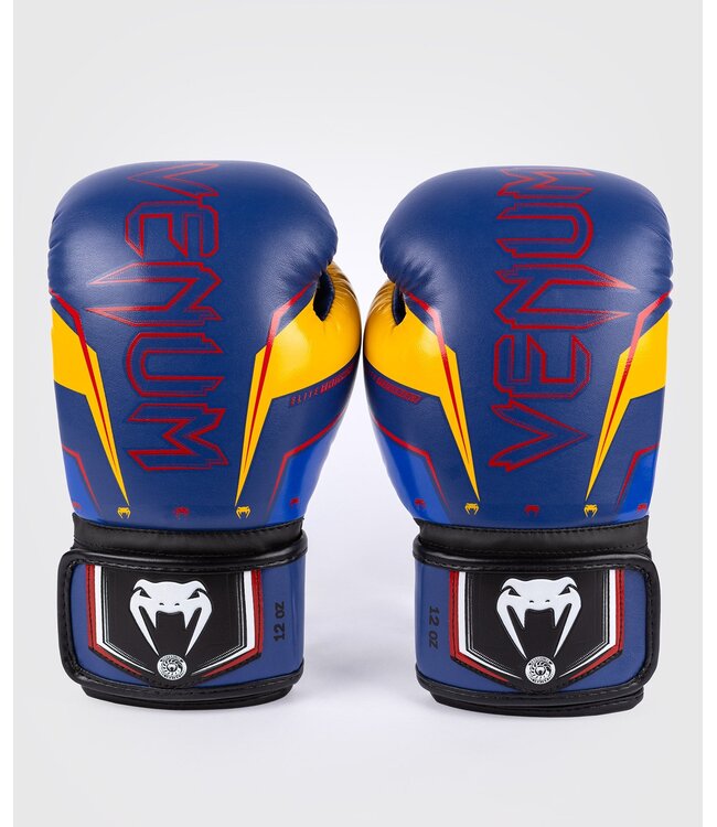 Venum Elite Evo Muay Thai Boxhandschuhe Blau Gelb
