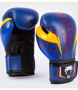 Venum Venum Elite Evo Muay Thai Bokshandschoenen Blauw Geel Venum Venum Elite Evo Muay Thai Bokshandschoenen Blauw Geel