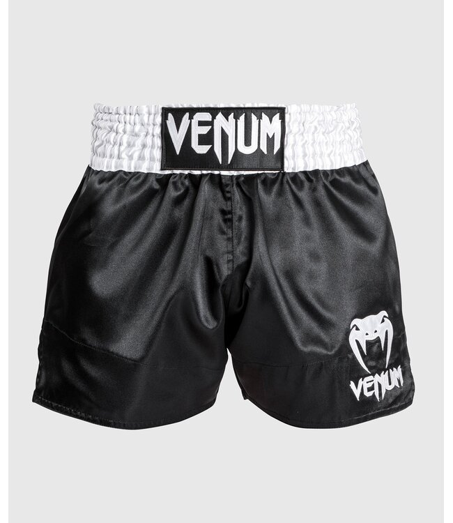 Venum Classic Muay Thai Shorts Kickboxhose Weiß Schwarz