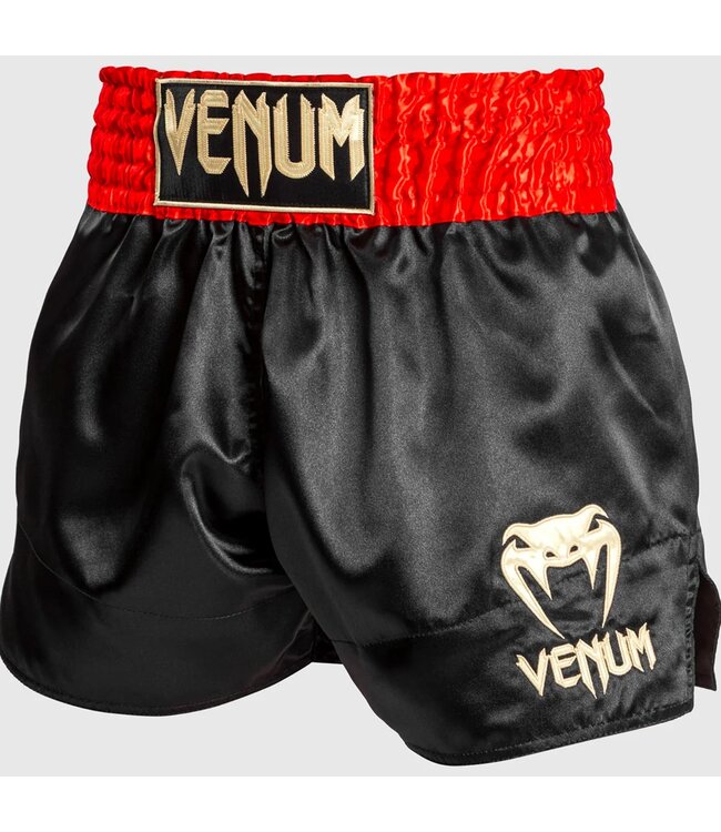 Venum Classic Muay Thai Shorts Zwart Rood Goud