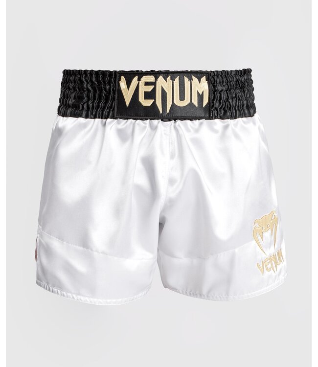 Venum Classic Muay Thai Shorts Schwarz Weiß Gold