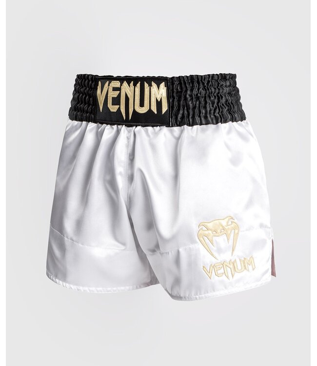 Venum Classic Muay Thai Shorts Schwarz Weiß Gold
