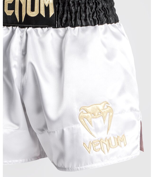 Venum Classic Muay Thai Shorts Black White Gold