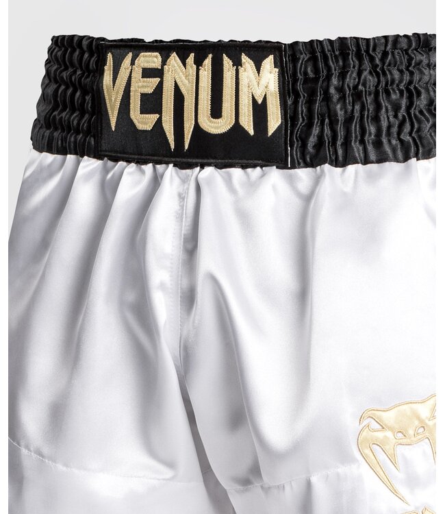 Venum Classic Muay Thai Shorts Schwarz Weiß Gold