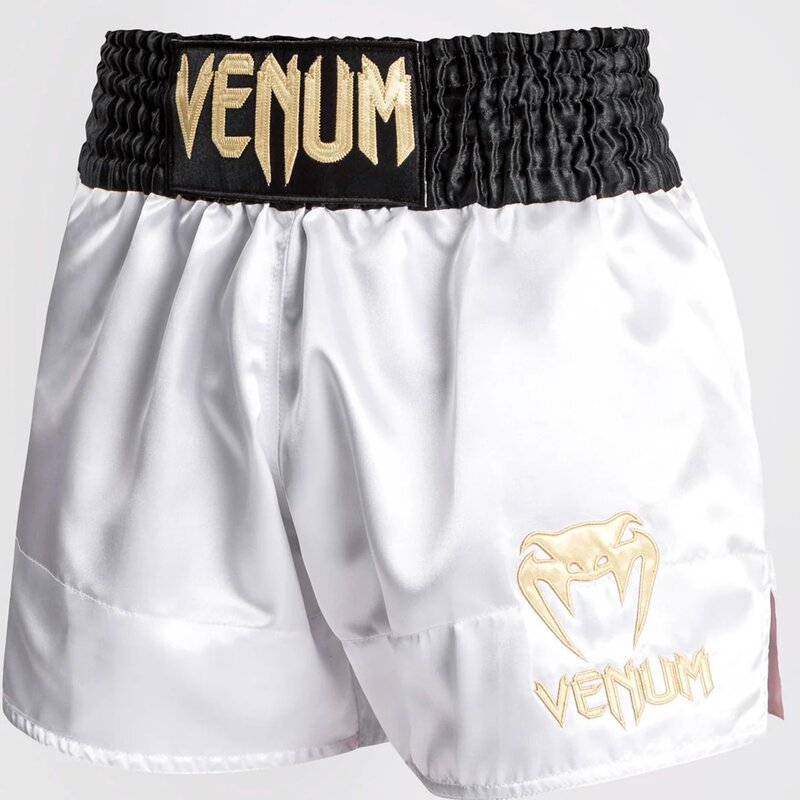 Venum Classic Muay Thai Kickboxing Shorts White Gold - FIGHTWEAR SHOP EUROPE