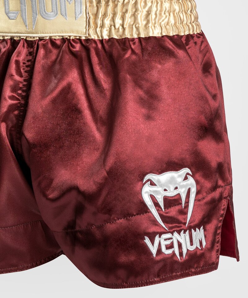Venum Venum Classic Muay Thai Shorts Bordeaux Gold Weiß