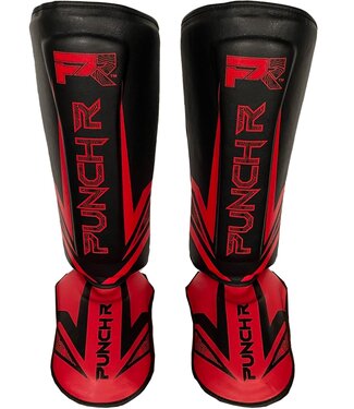 PunchR PunchR Electric Kickboxen Schienbeinschoner Schwarz Rot