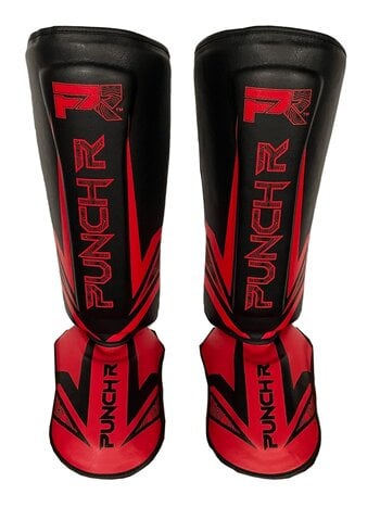 PunchR™  PunchR™ Electric Muay Thai Kickboxing Shinguards Black Red