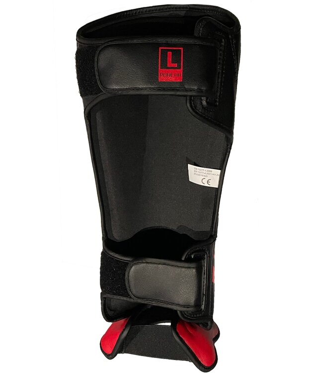 PunchR™ Electric Muay Thai Kickboks Scheenbeschermers Zwart Rood