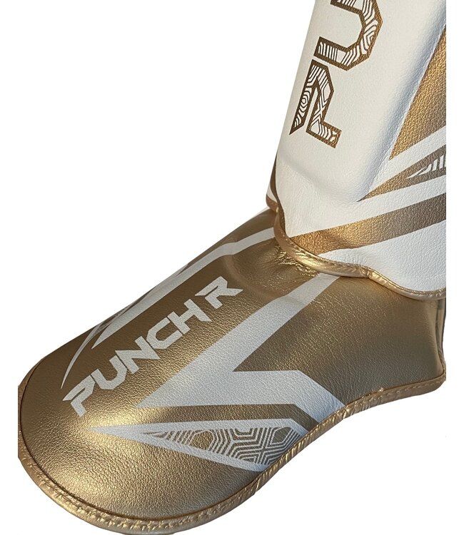 PunchR™  PunchR™ Elektrischer Kickbox-Muay-Thai-Schienbeinschoner, Weißgold