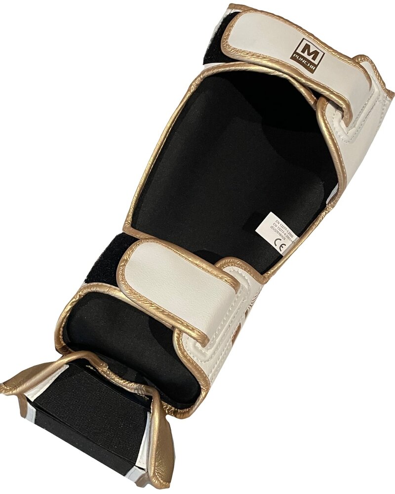 PunchR™  PunchR™ Electric Kickboks Muay Thai Scheenbeschermers Wit Goud