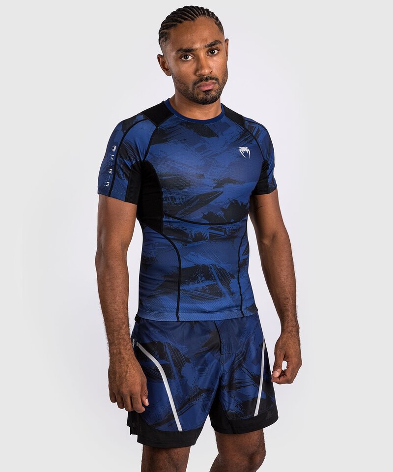 Venum Electron 3.0 Rash Guard Compression Shirt Navy - FIGHTWEAR