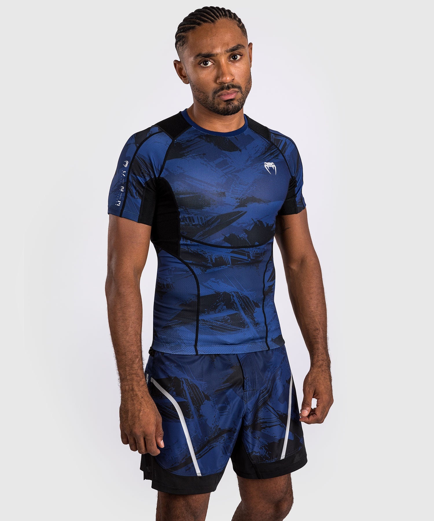 Venum Electron 3.0 Rash Guard Compression Shirt Navy - FIGHTWEAR SHOP EUROPE