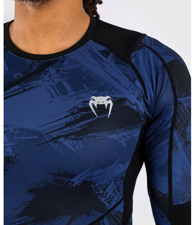 Venum Electron 3.0 Rashguard Compression Shirt L/S Navy