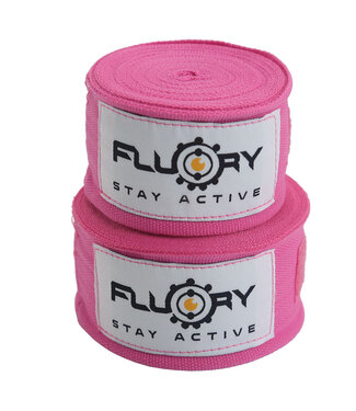 Fluory Fluory Boxing Hand Wraps Pink 300 cm per Pair