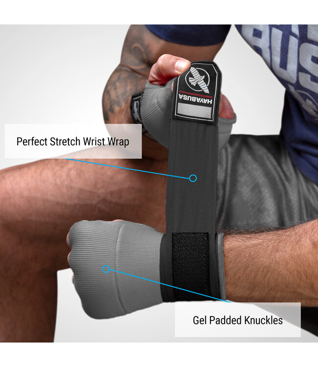 Hayabusa Quick Gel Boxing Hand Wraps Grey Pink