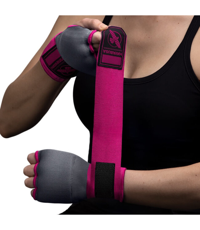 Hayabusa Boxbandagen Quick Gel Handwickel Grau Pink
