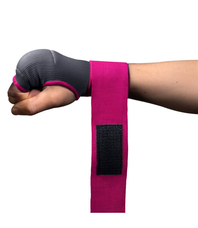 Hayabusa Boxbandagen Quick Gel Handwickel Grau Pink