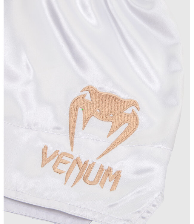 Venum Classic Muay Thai Kickboxing Shorts White Gold