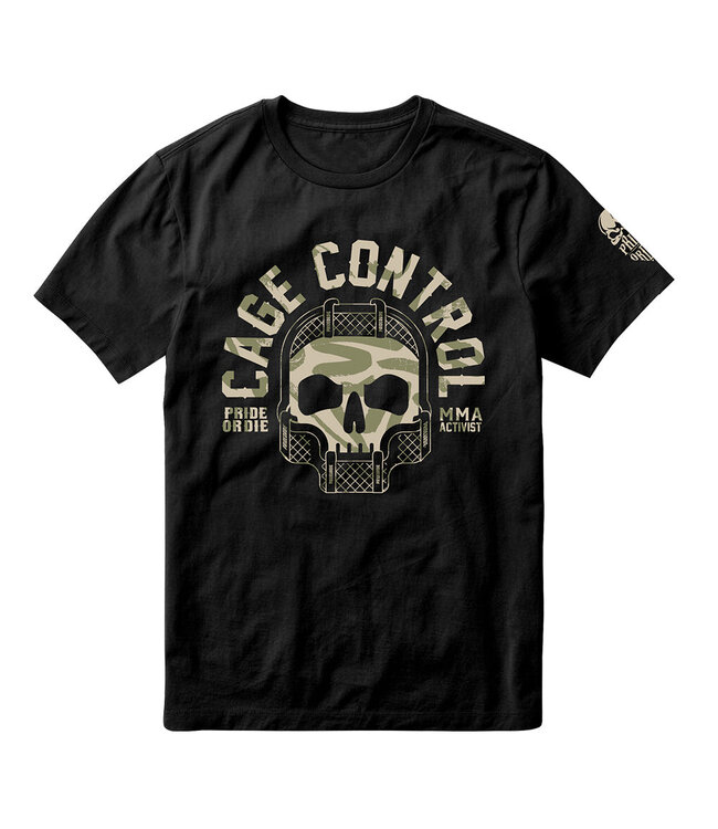 PRiDEorDiE Cotton T-Shirt CAGE CONTROL Black