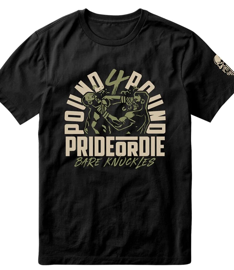 Pride or Die PRIDE or Die T-Shirt BARE KNUCKLES Baumwolle Schwarz