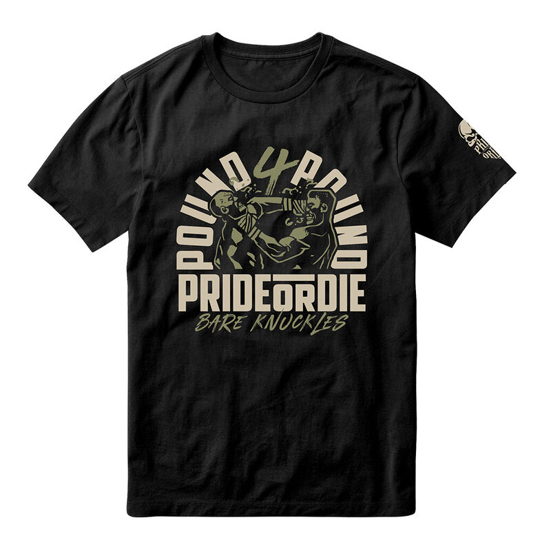 Pride or Die PRIDE or Die T-Shirt BARE KNUCKLES Baumwolle Schwarz