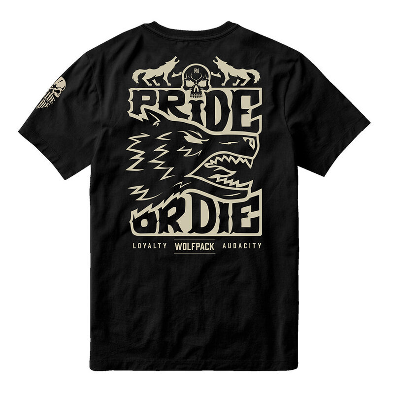 Pride or Die PRIDEorDiE T-shirt WOLFPACK V.2 Katoen Zwart