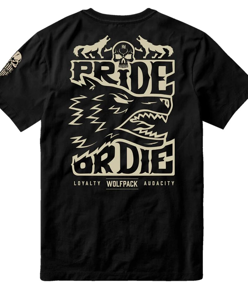 Pride or Die PRIDEorDiE T-Shirt WOLFPACK V.2 Baumwolle Schwarz