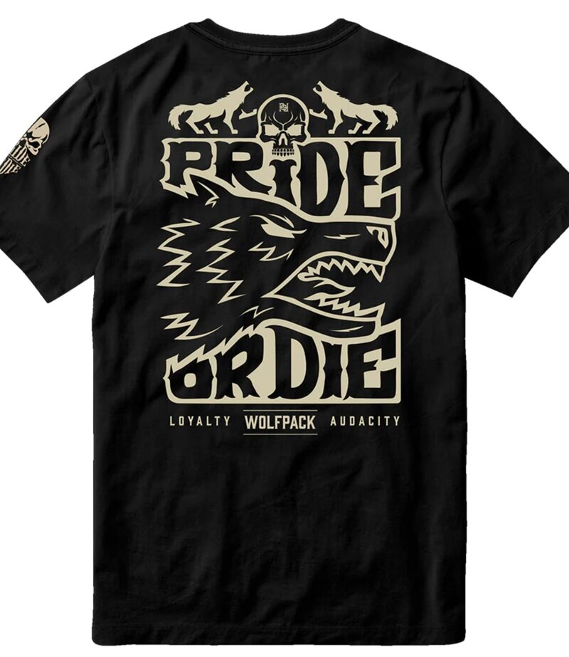 Pride or Die PRiDEorDiE T-Shirt WOLFPACK V.2 Cotton Black