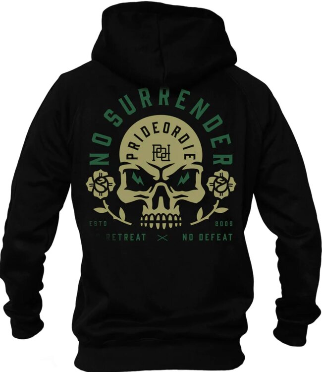 Pride or Die PRIDE or DIE Hoodie Vest NO SURRENDER Zwart