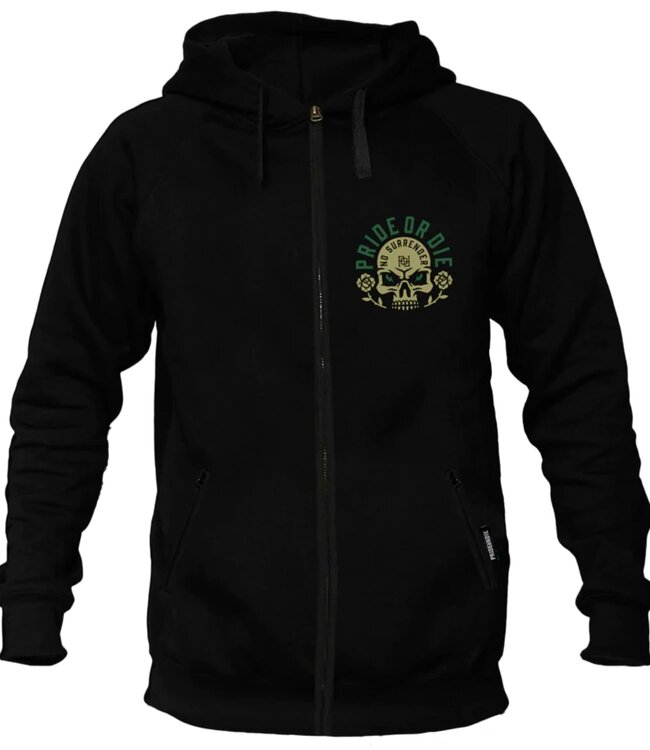 PRIDE or DIE Hoodie Vest NO SURRENDER Zwart