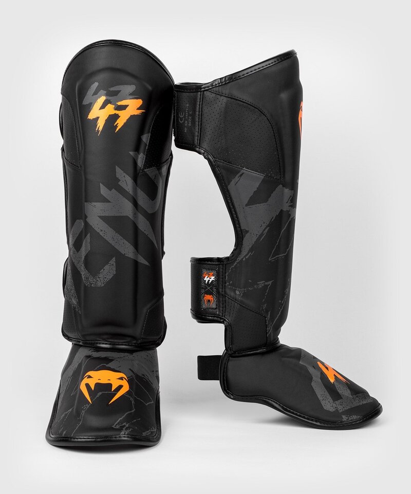 Venum Venum S47 Shinguards Microfiber Black Orange