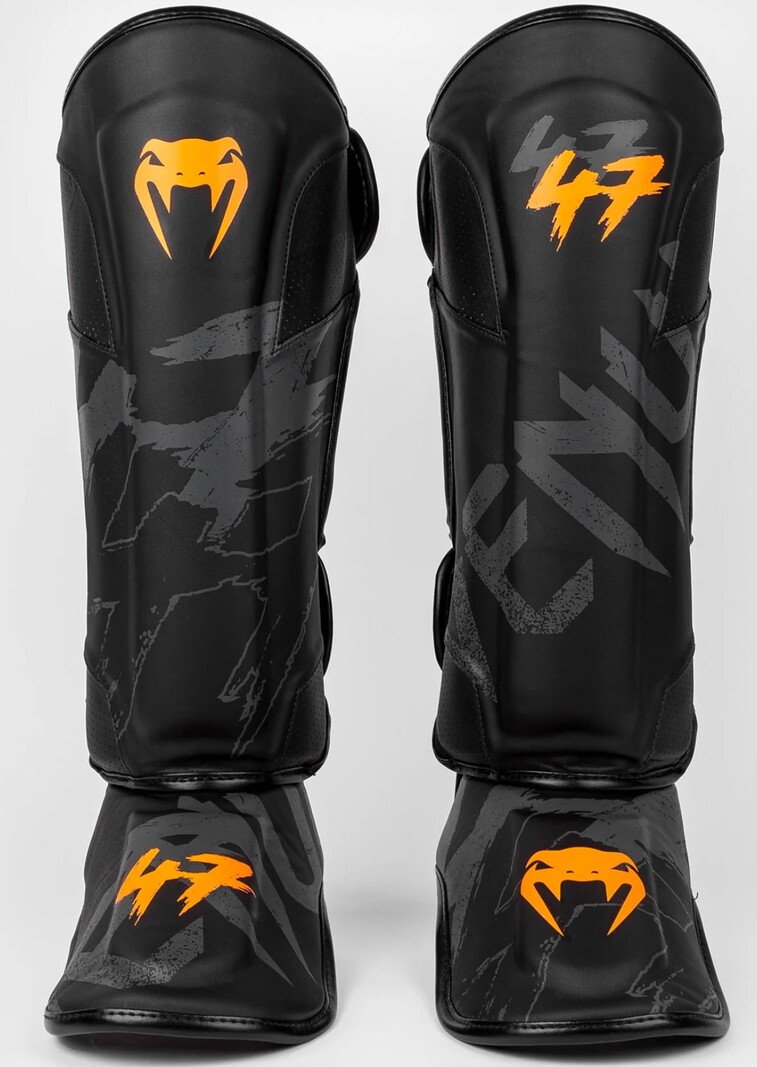 Venum Venum S47 Shinguards Microfiber Black Orange