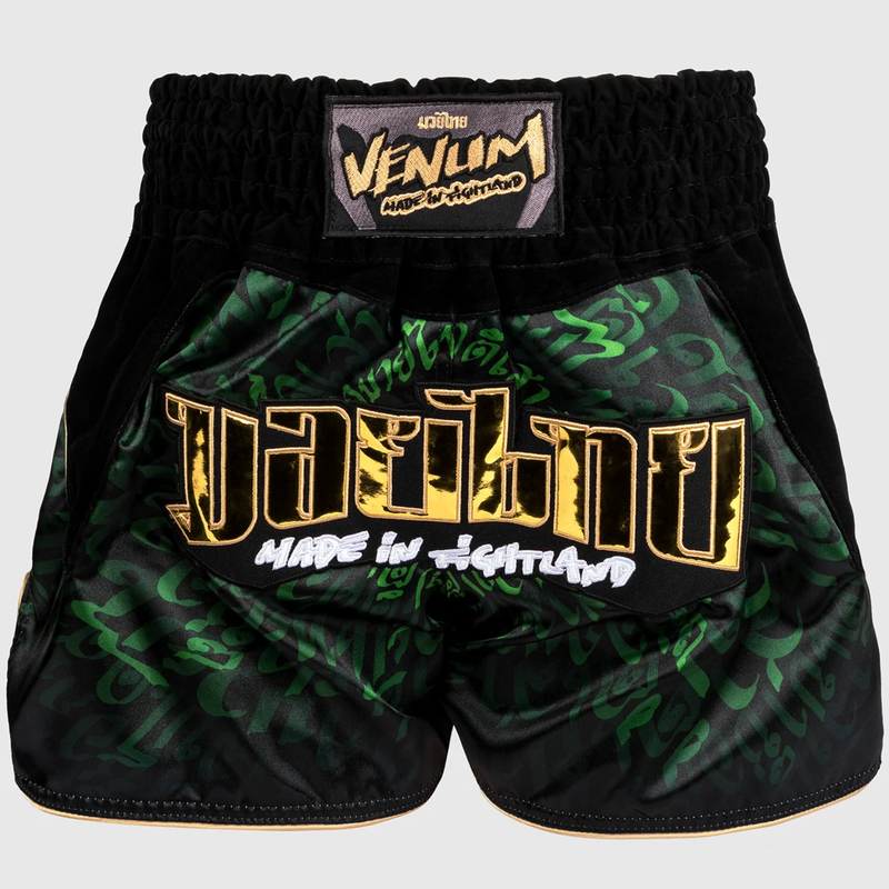 Venum Venum Muay Thai Kickboxen Shorts Attack Schwarz Grün