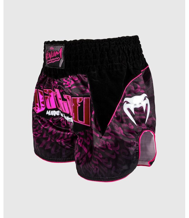 Venum Muay Thai Kickboxen Shorts Attack Schwarz Pink