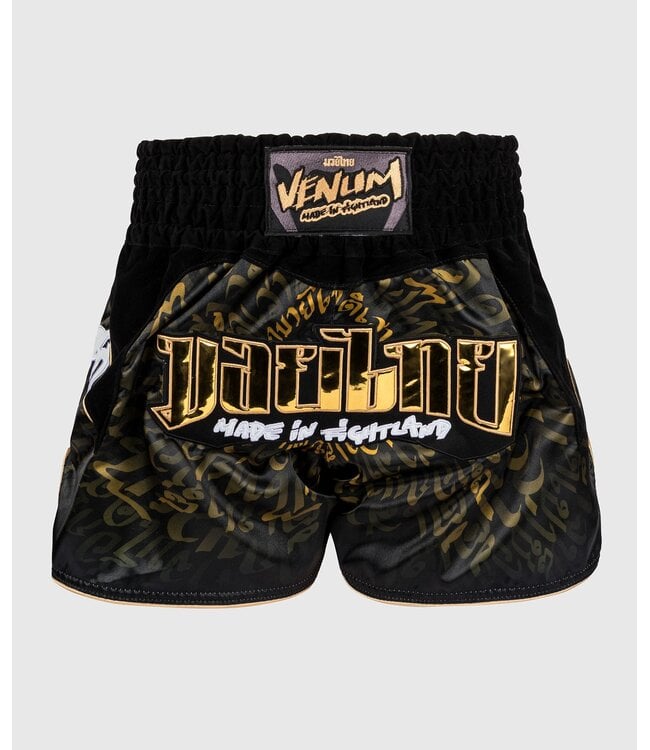 Venum Muay Thai Kickboxen Shorts Attack Schwarz Gold
