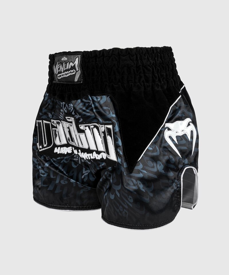 Venum Venum Muay Thai Kickboxing Shorts Attack Black Silver