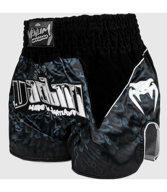 Venum Muay Thai Kickboxen Shorts Attack Schwarz Silber