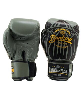 Buakaw Buakaw Benchamek May Thai Boxing Gloves Army Green Leather
