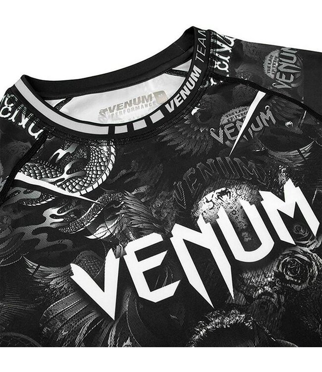 Venum Art Rash Guard Compressie Shirt Zwart Wit