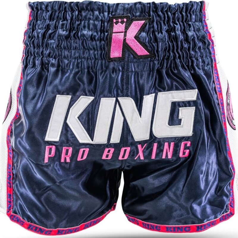 King Pro Boxing King Muay Thai Kickboksbroekje KPB NEON 1 Blauw Roze