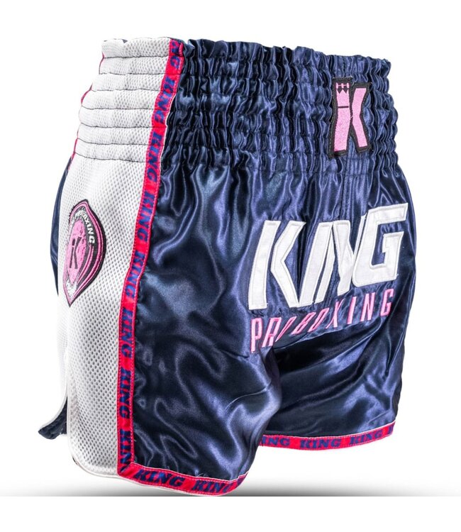 King Muay Thai Kickboksbroekje Kids KPB NEON 1 Blauw Roze