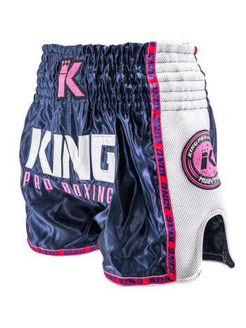 King Pro Boxing King Muay Thai Kickboksbroekje KPB NEON 1 Blauw Roze