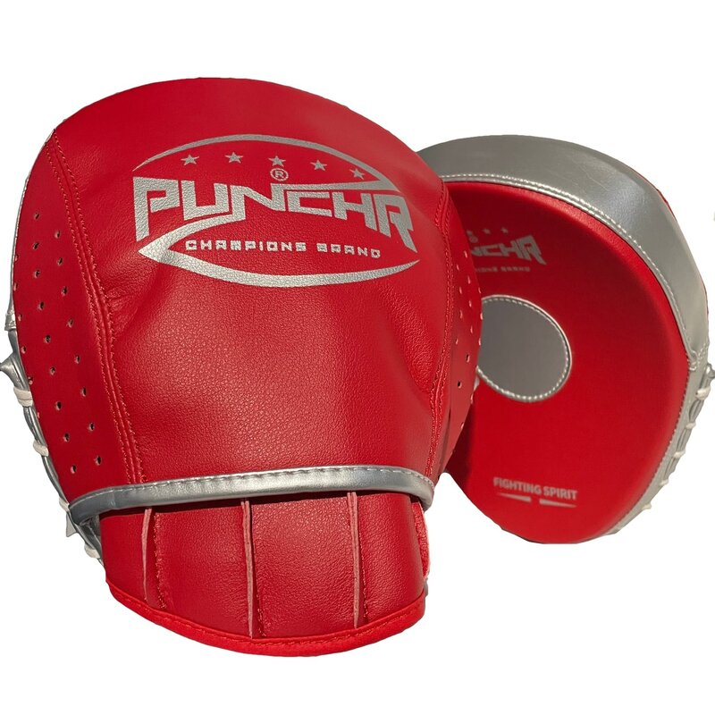 PunchR™  PunchR™ Professional Hand Pads HPQ3 Curved Red Silver