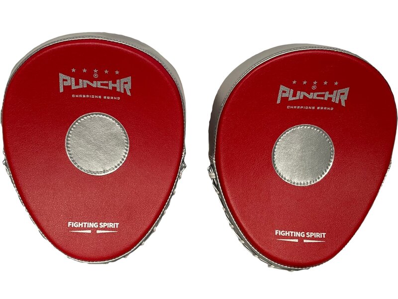 PunchR™  PunchR™ Professional Hand Pads HPQ3 Curved Red Silver