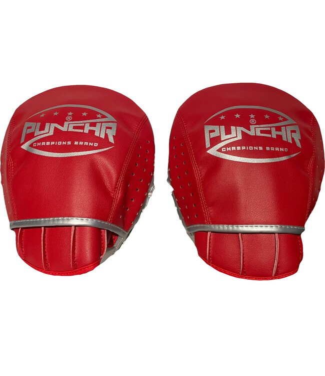 PunchR™ Professional Hand Pads HPQ3 Curved Red Silver