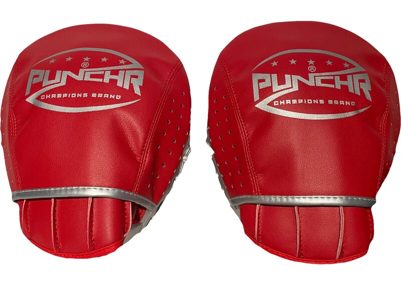 PunchR™  PunchR™ Professional Hand Pads HPQ3 Curved Red Silver